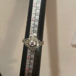 Art Deco style Marcasite ring with pale amethyst center stone - NWOT